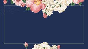 五张复古文艺范儿的花卉PPT边框背景图片