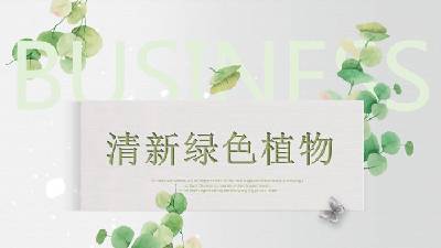 新鮮的綠色藤蔓植物背景商業計劃書PPT模板